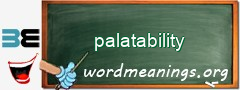 WordMeaning blackboard for palatability
